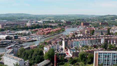 Descending-drone-shot-of-bristol-Harbour