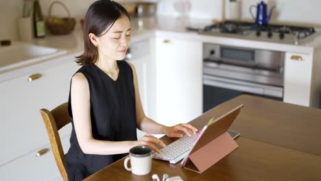 woman working in the room