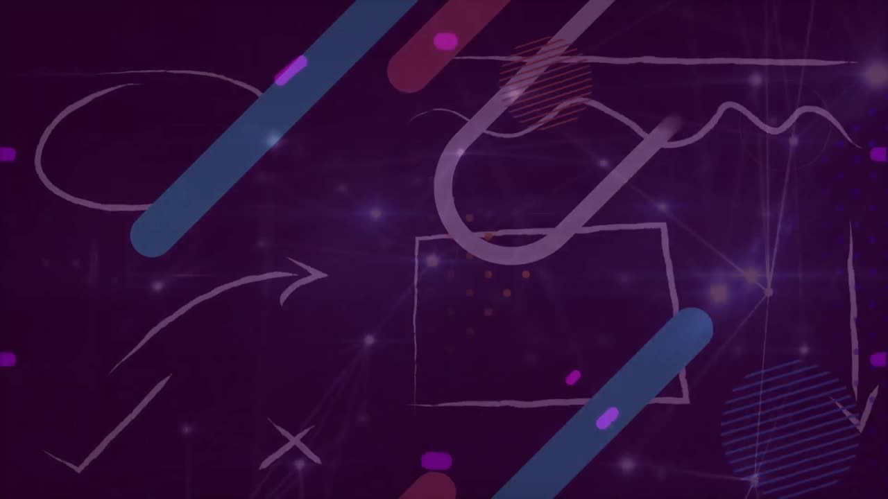 빛나는 범위와 아이콘으로 연결 네트워크의 애니메이션