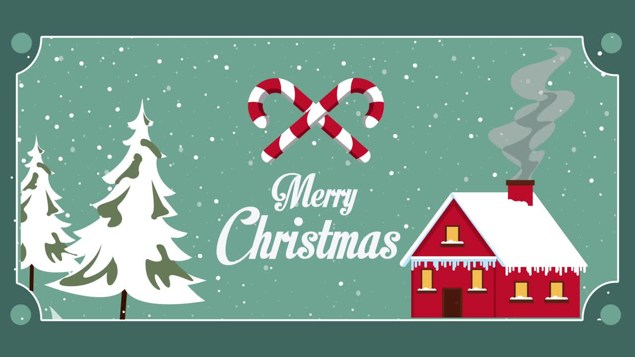 하우스와 함께 메리 크리스마스 글자 카드