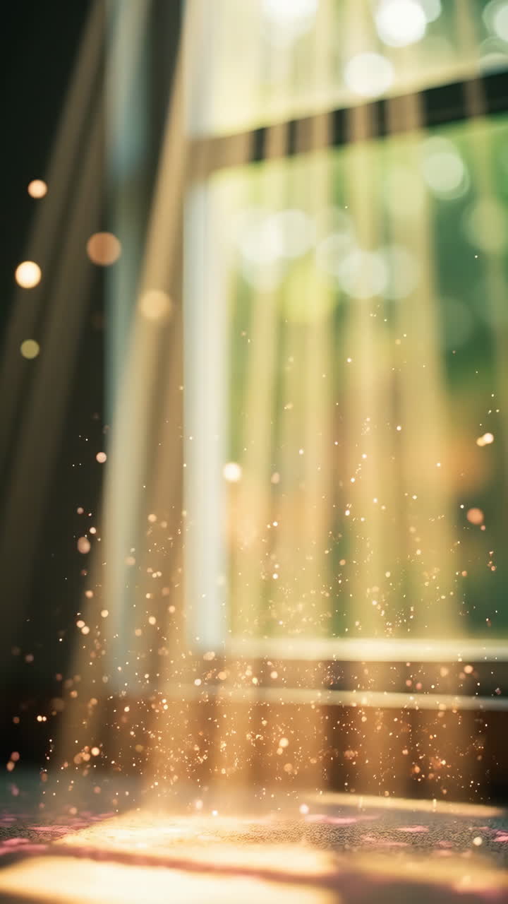 Sunlit Dust Particles in a Serene Room
