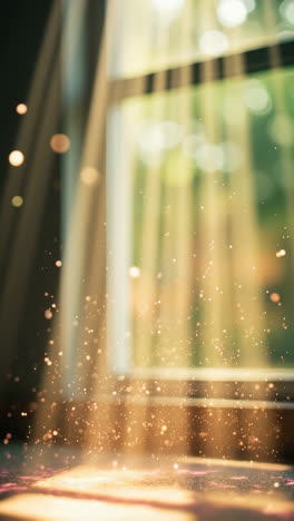 sunlit dust particles in a serene room