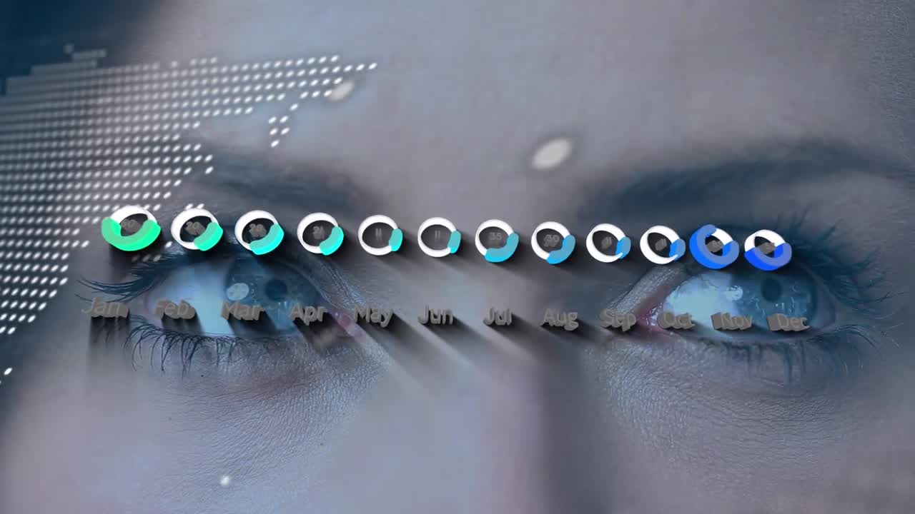 animación de la codificación binaria sobre el ojo