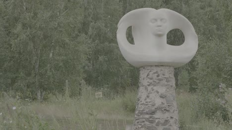 abstract sculpture in a forest