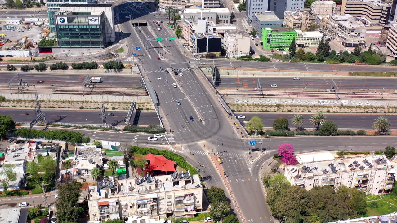 Aerial View of Cityscape with Roads and Buildings