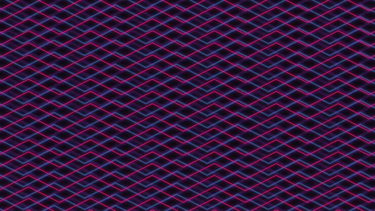 Abstract Background with Moving Neon Zigzag Lines