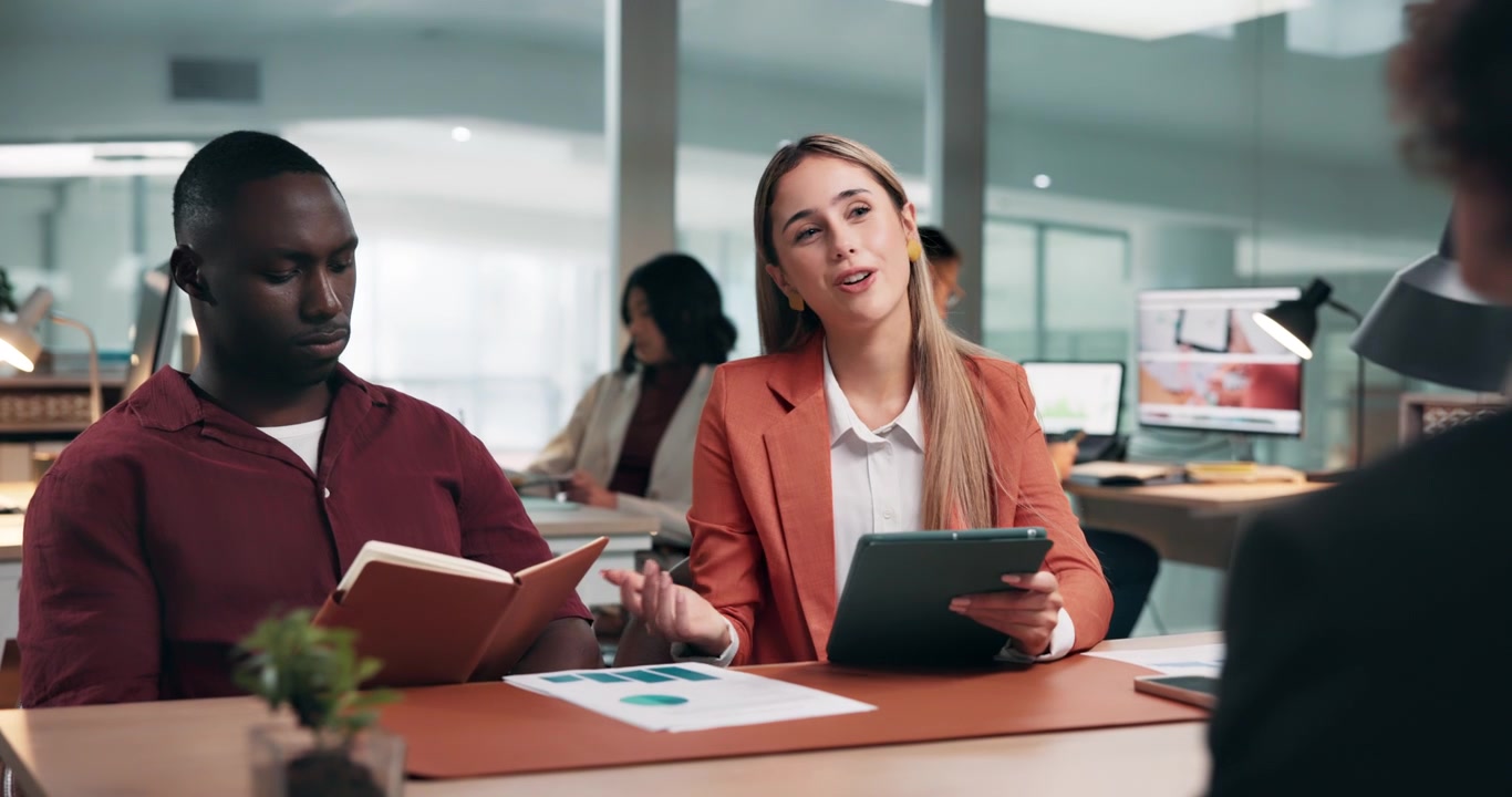 Business Professionals Collaborating in a Modern Office Meeting