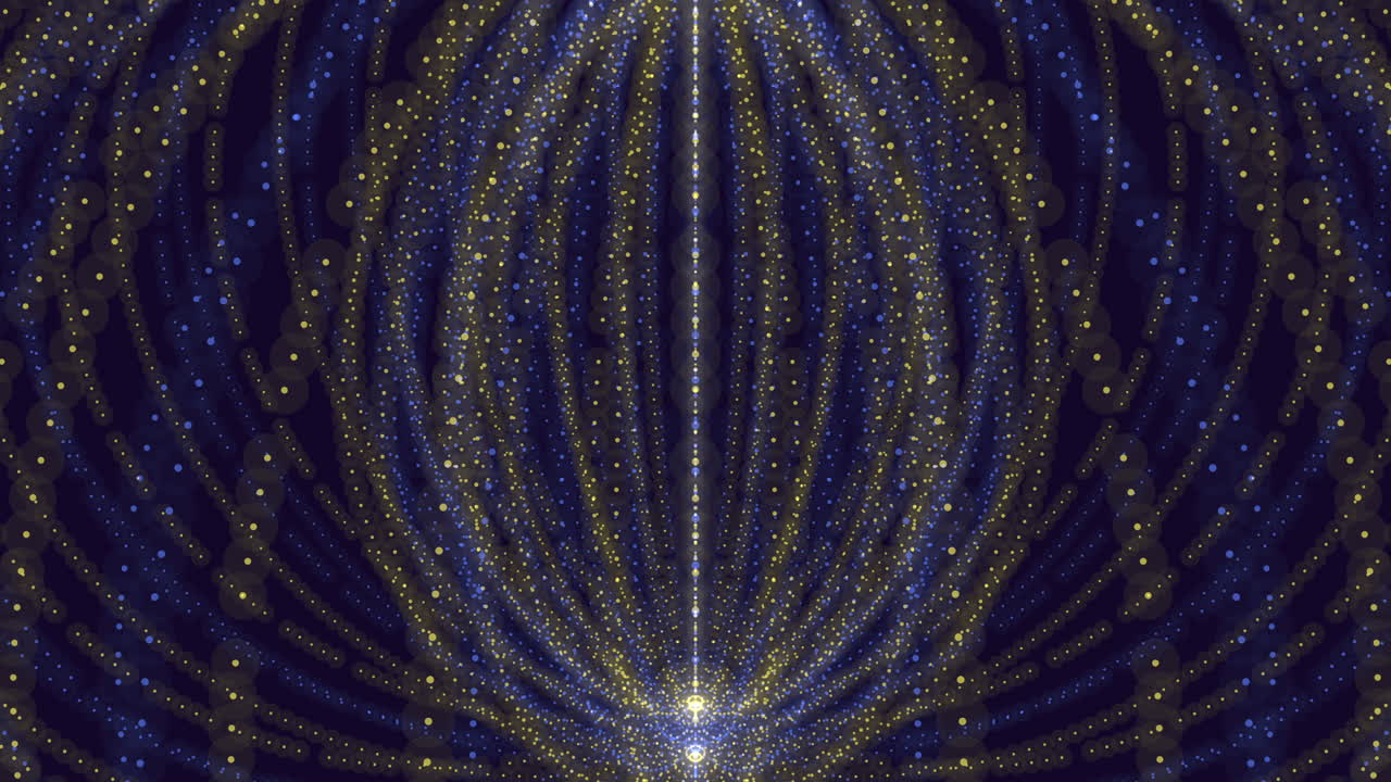 Motivo a spirale radioso blu e oro con stella brillante al centro