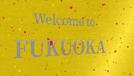 welcome to fukuoka message text animation motion graphics