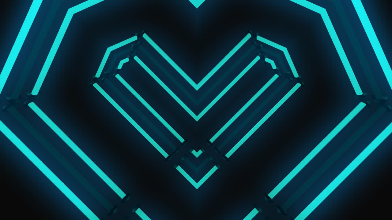 Motivo Geometrico a Cuore Neon
