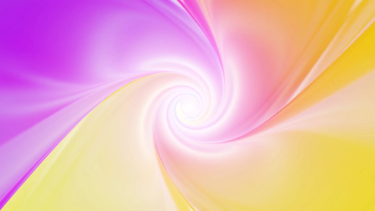 3d abstract background. 3d looped fly through straight twisted tunnel. Multicolor creamy shine tunnel or funnel