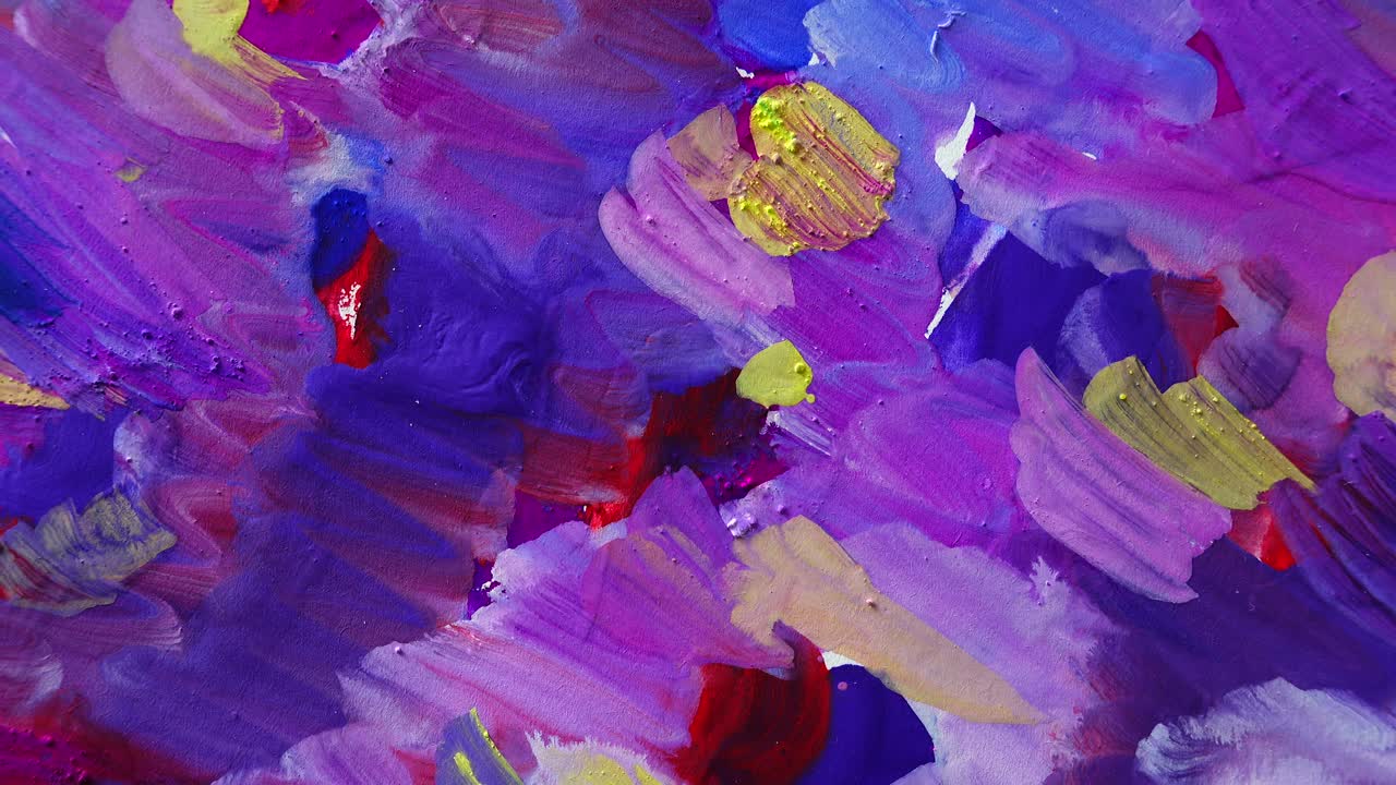 Sfondo astratto di pittura vivace con tonalità viola e blu.