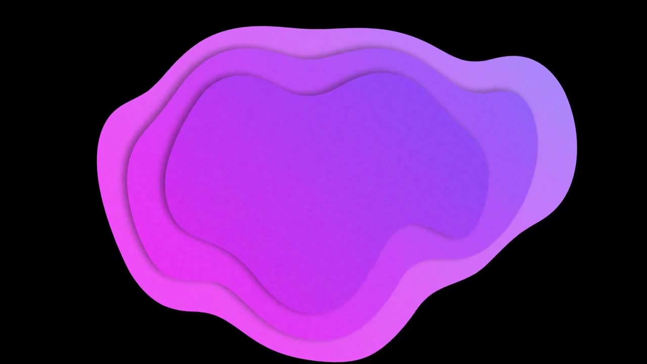 animación de un reloj con manecillas giratorias, sobre manchas concéntricas púrpuras, en negro