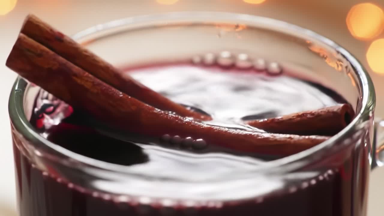 Warm Spiced Wine in Glass