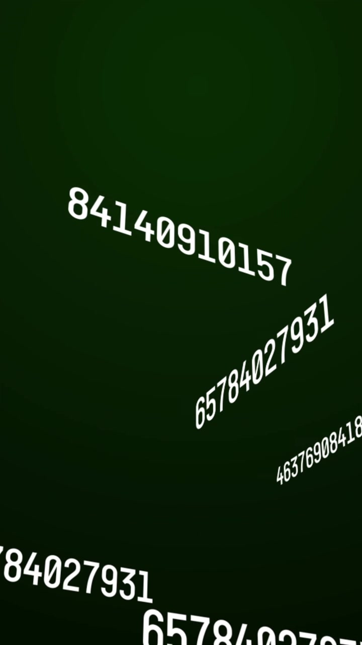 Animazione di numeri che cambiano su sfondo nero