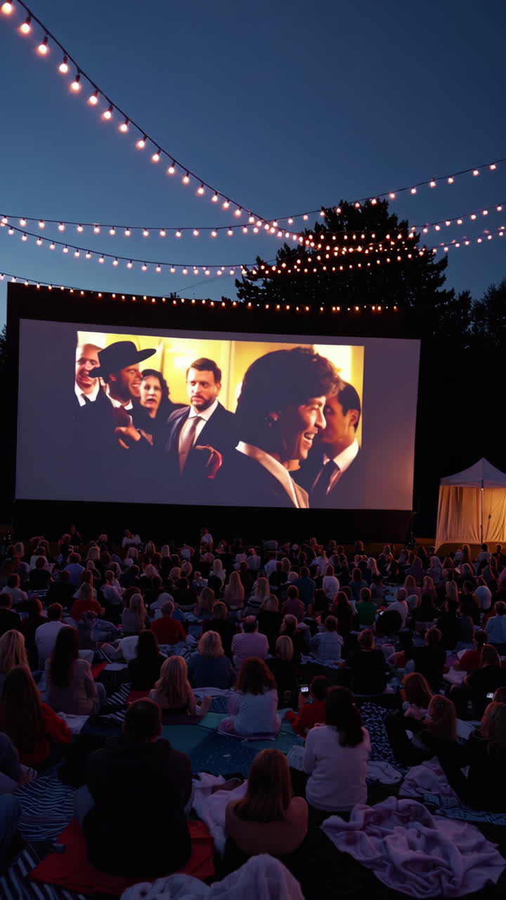 Outdoor Cinema Experience with Large Audience