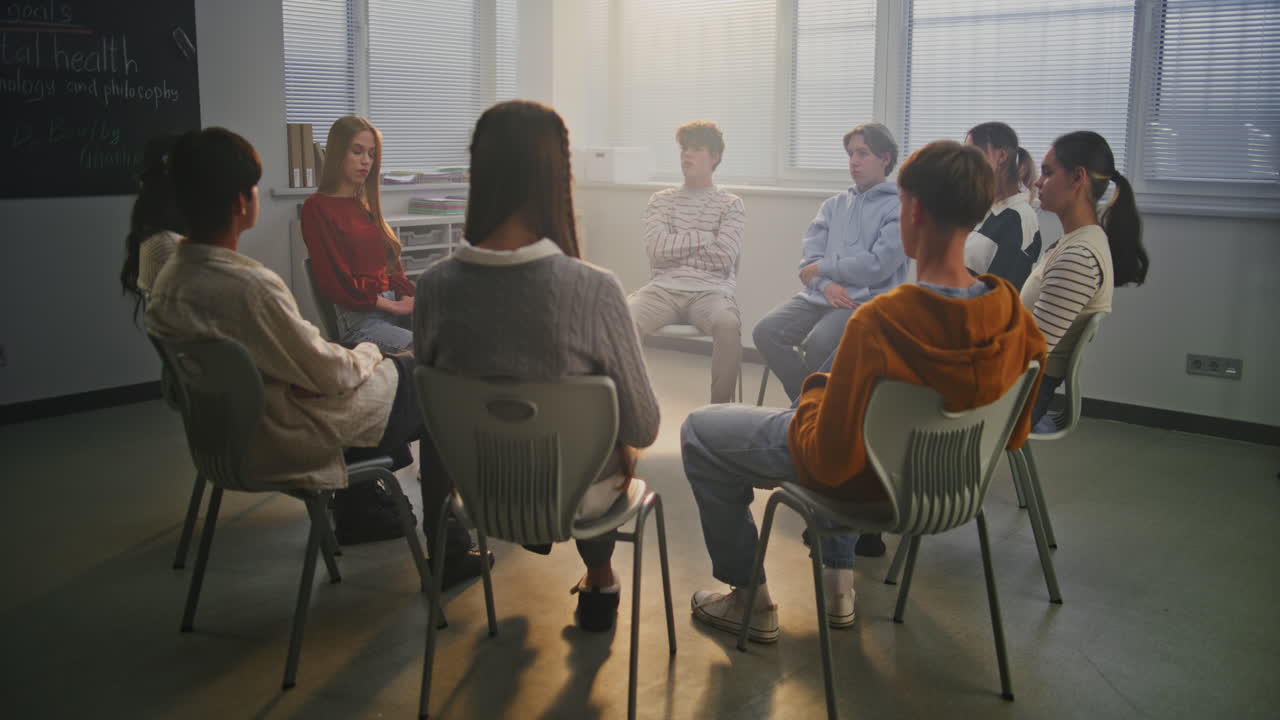 Support Group Meeting in a Classroom