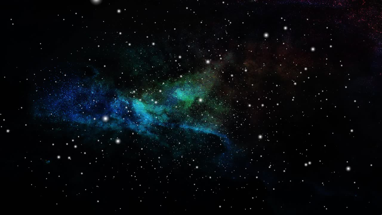 nebula clouds moving closer to the universe with stars around them