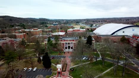 east tennessee state university campus aerial, etsu, johnson city tennessee