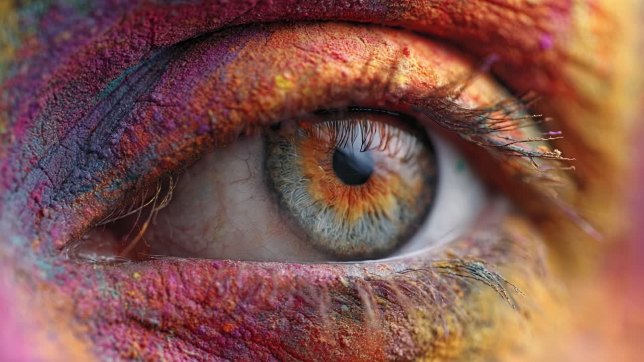 A Close-Up of an Eye Enhanced with Vibrant Colors, Showcasing the Intricate Patterns and Beautiful Hues that Illuminate the Subject's Unique Beauty and Perspective
