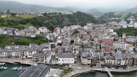 Luarca--Asturias, northern-Spain-ascending-drone,aerial