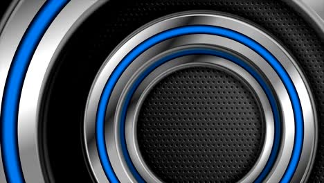projeto de movimento de tecnologia abstrata com círculos prateados e azuis