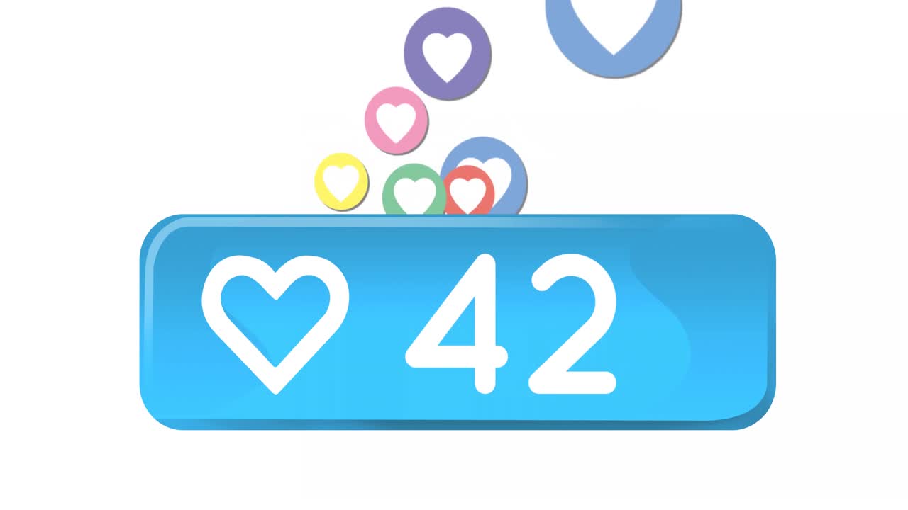 심장 아이콘과 소셜 미디어 아이콘 4k