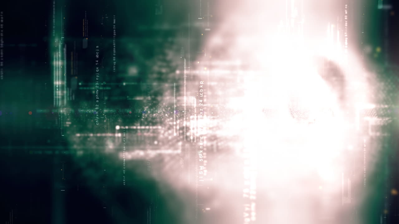 Futuristic metaverse hi-tech user interface floating digital data telemetry with encrypt numbers display background loop for computer desktop screen display