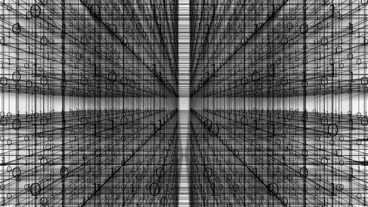 4k estilo de matriz matriz de código binario, tecnología abstracta fondo digital, ciencia ficción espacio de tecnología científica.