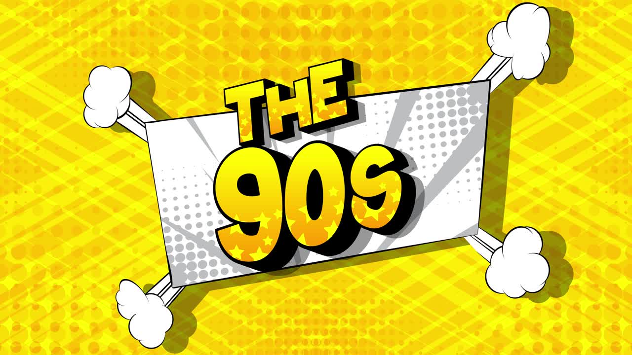 90년대 모션 포스터: 4k 애니메이션 만화책 단어