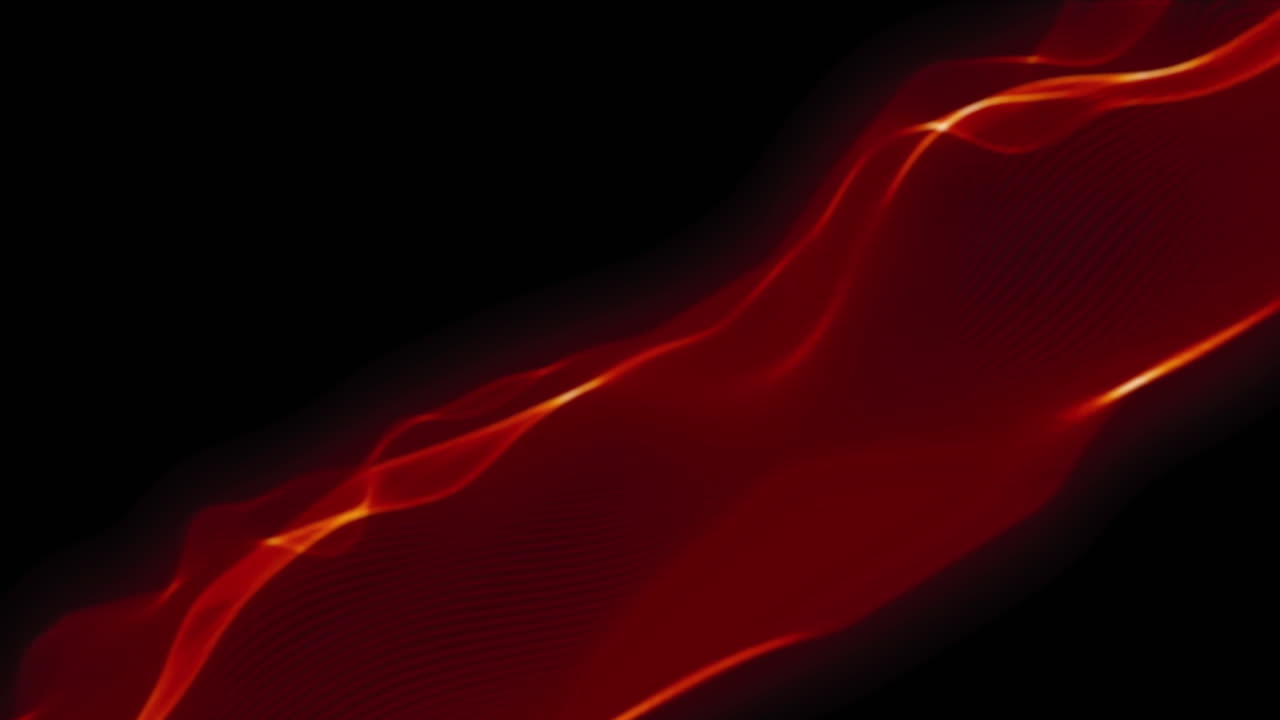 검은색 배경의 복사 공간에 반대하여 움직이는 빨간색 디지털 파동의 애니메이션