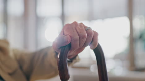 Walking-stick,-hands-and-elderly-person