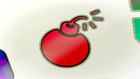 el icono de la bomba en la pantalla.
