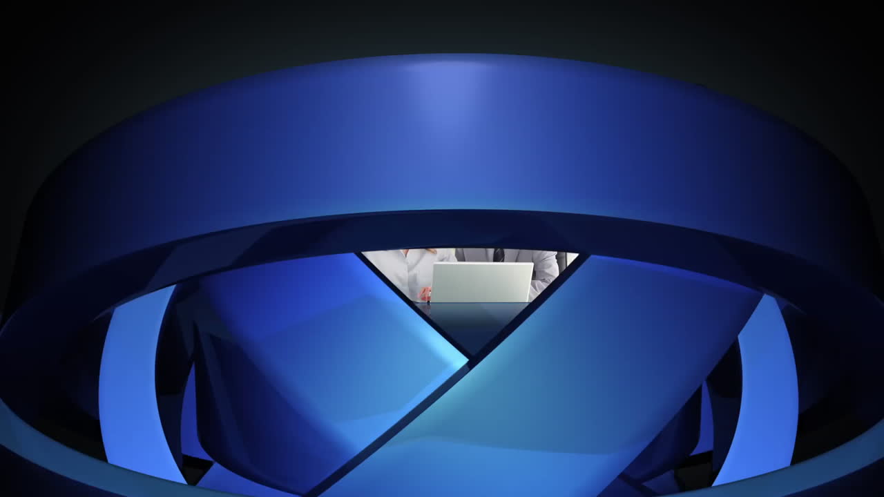 파란색 구역이 움직이고 비즈니스 클립을 드러니다.