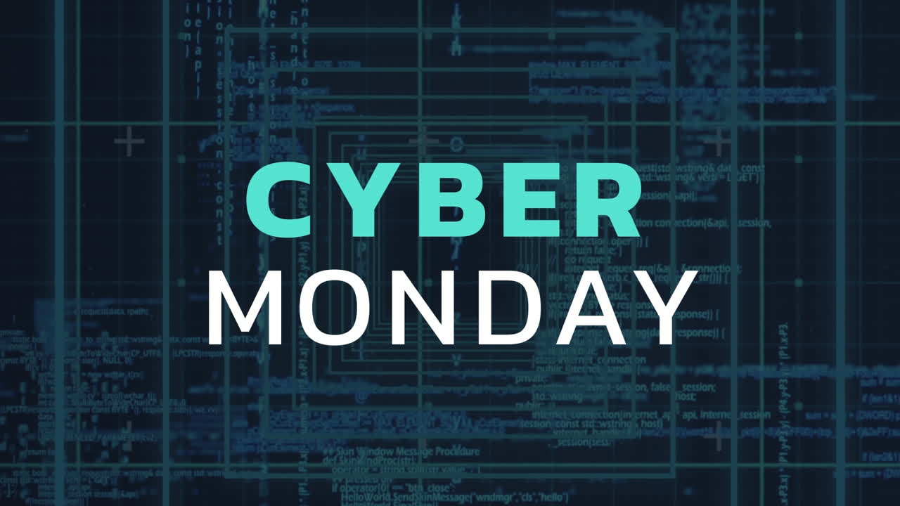 Cyber Monday text against digital screen 4k