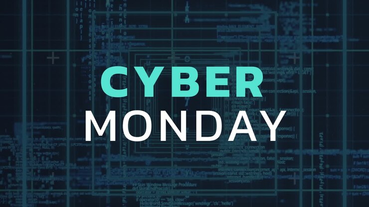 Cyber Monday text against digital screen 4k