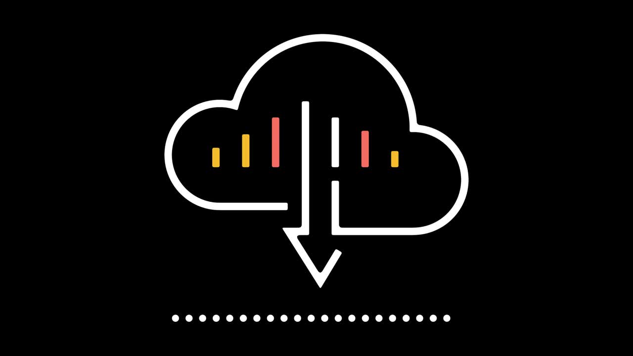 Cloud App Line Icon Animation with Alpha