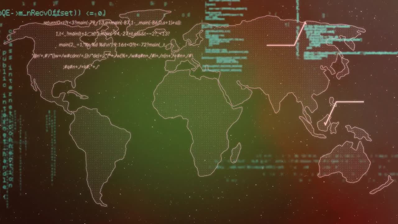 animación del procesamiento de datos sobre un fondo azul