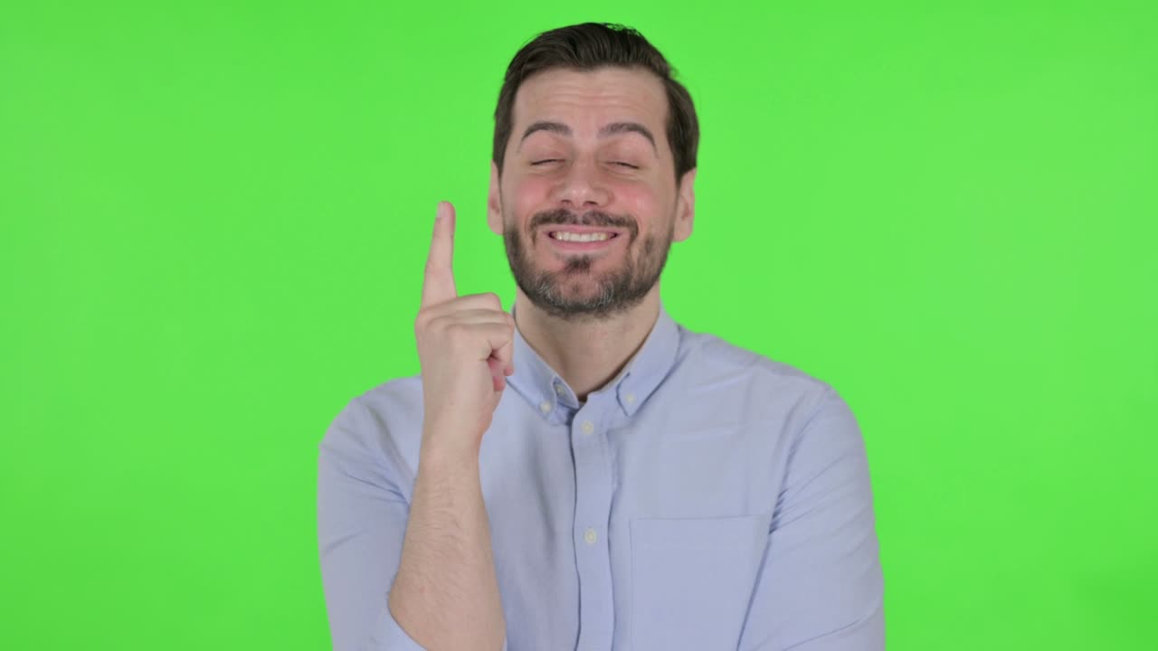 Uomo pensieroso che riflette, Green Screen