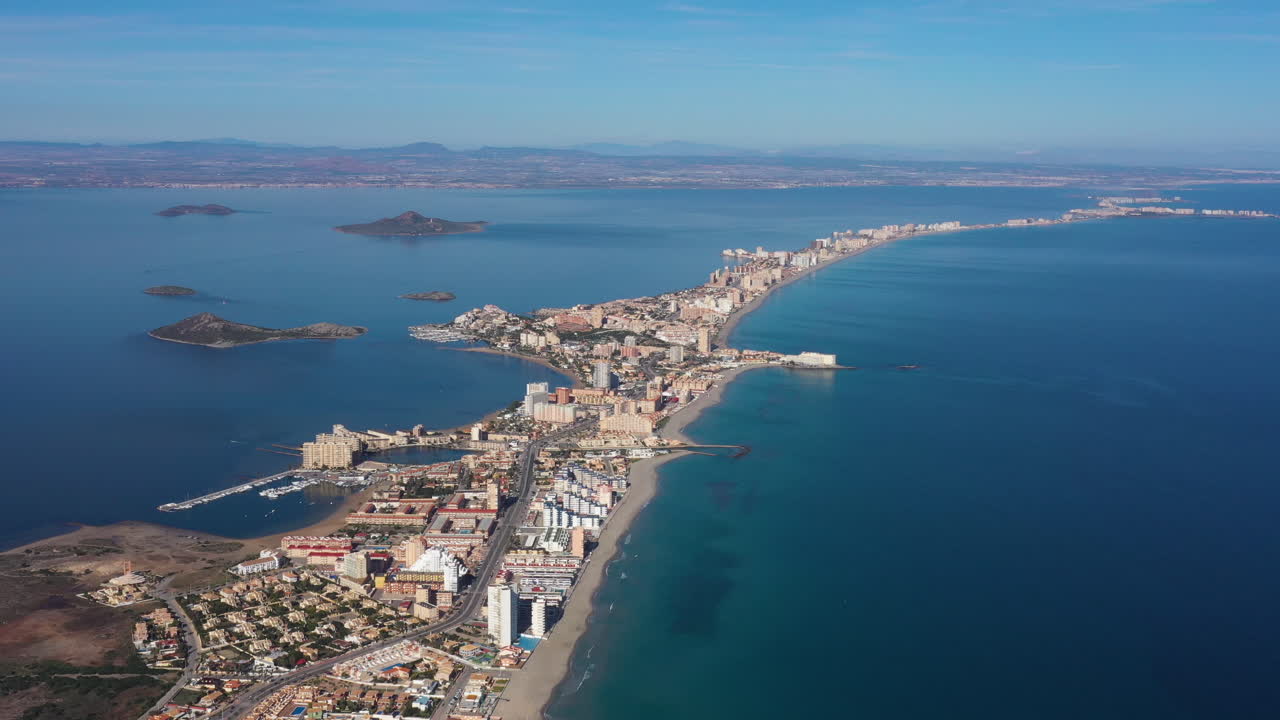 la manga del mar menor vista aérea grande españa complejo mar mediterráneo murcia