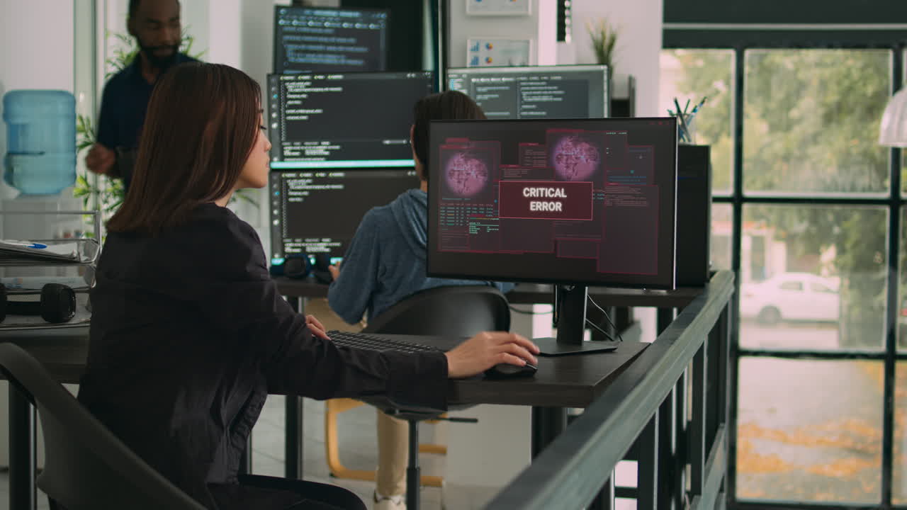 Confused asian engineer having it system hacked on computer