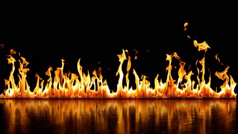 un grupo de llamas de fuego en un fondo negro