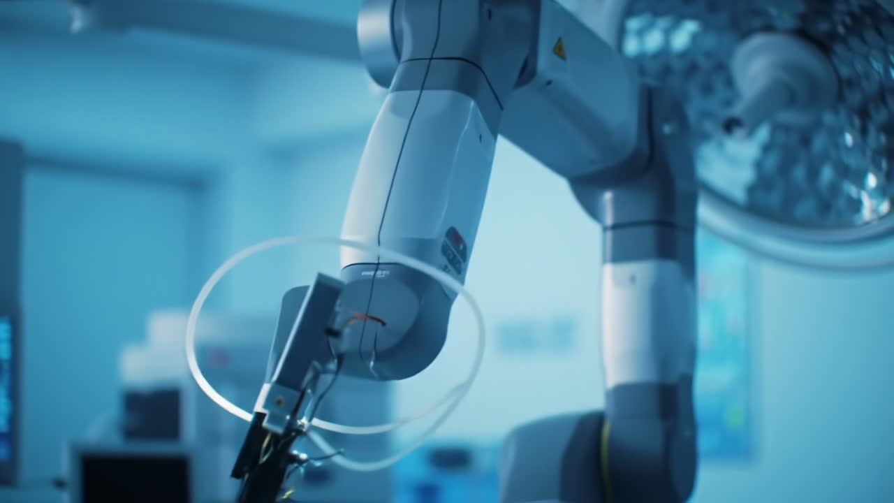 Advanced Robotic Arm in Surgical Environment: Demonstrating Precision and Technology Integration in Modern Medical Procedures for Enhanced Patient Care