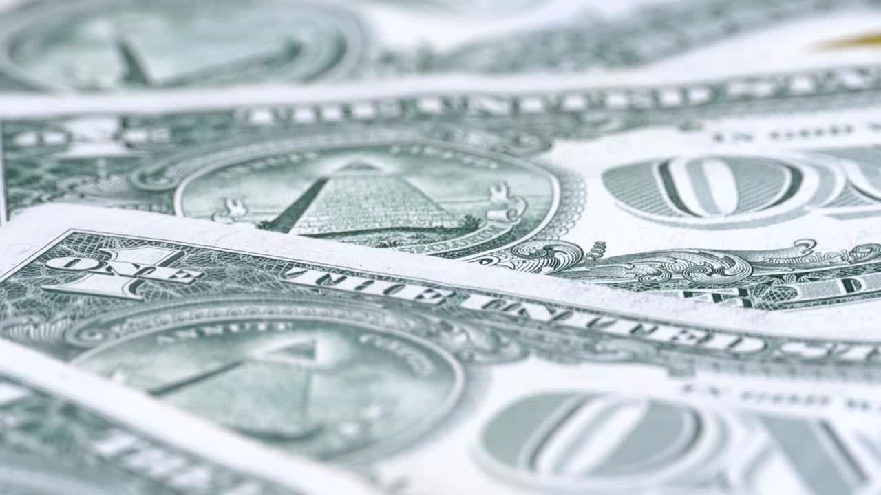 All seeing eye on the one dollar. The reverse side of the dollar denominations of 1 dollar