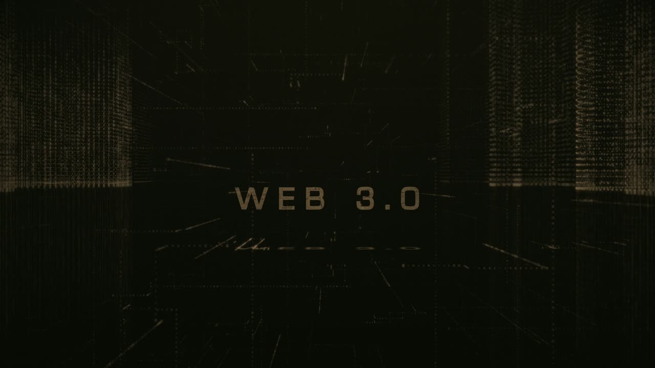 abstracto web digital 3.0 ciber ciudad fondo stock video usa, tecnología, elementos en bucle diseño de la ciudad partícula, abstracto, fondos web 3.0