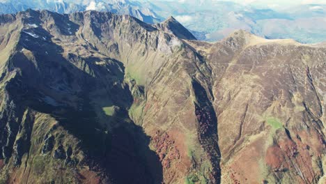 fast pan left over cabaliros summit with stunning val d'azun views