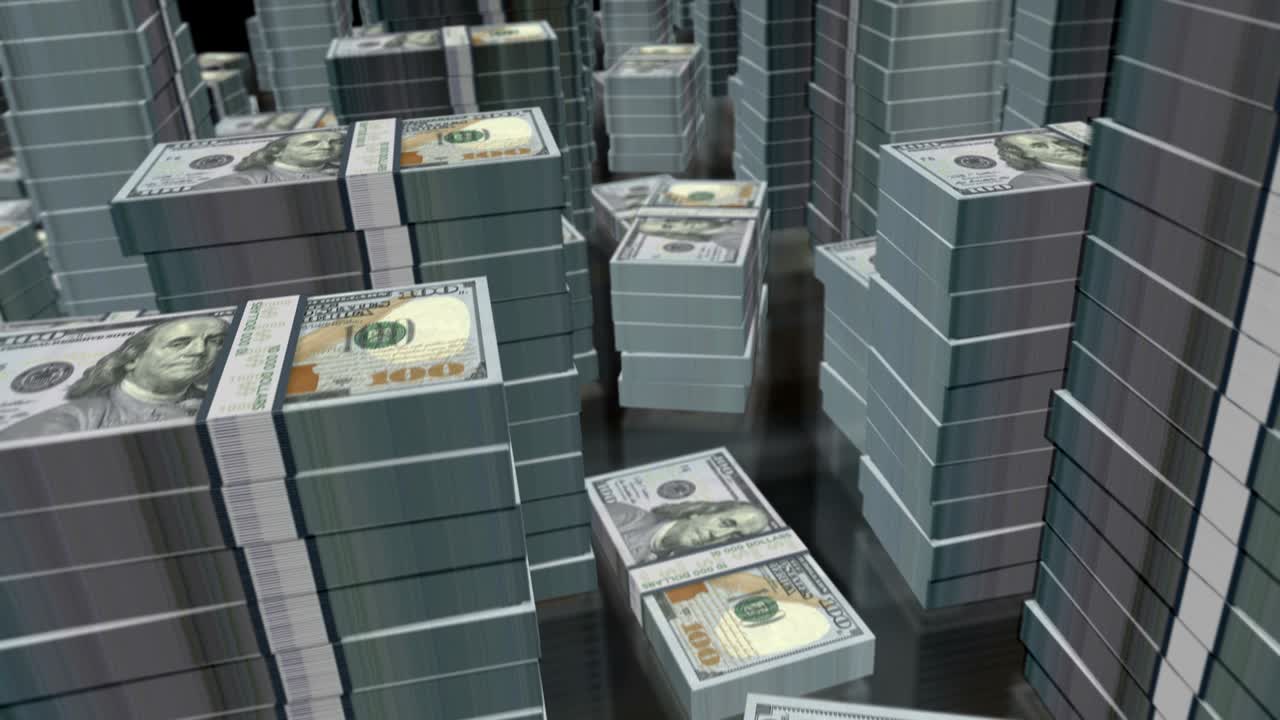 3d flight over the dollar: 달러 돈 크 루프 애니메이션
