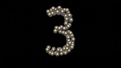 disco ball themed font  number 3