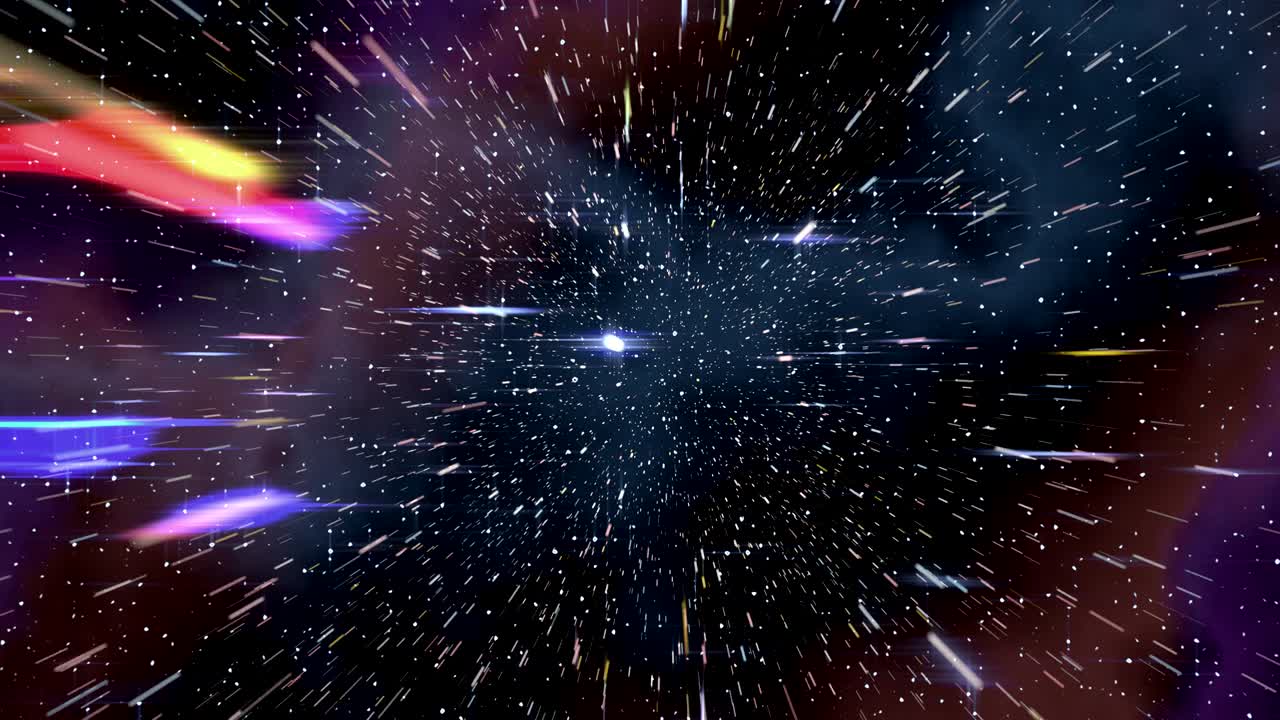 velocidad de curvatura espacial viaje hiperespacial a través de la nebulosa starfield 4k