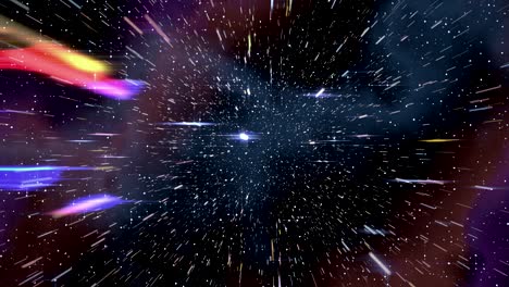 space warp speed hyperspace travel through starfield nebula 4k